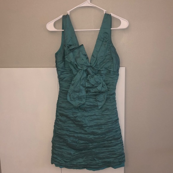 BCBG teal bow dress size 6 - Picture 1 of 3